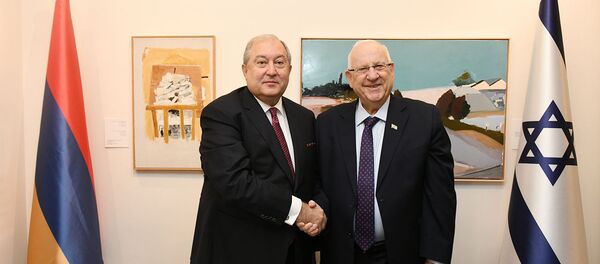Президент Армении Армен Саркисян встретился с президентом Израиля Реувеном Ривлином (26 января 2020). Иерусалим - Sputnik Армения