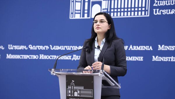 Пресс-конференция спикера МИД Армении Анны Нагдалян - Sputnik Армения