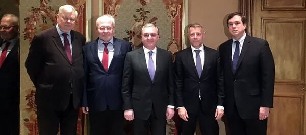 Встреча главы МИД Армении Зограба Мнацаканяна с посредниками Минской группы ОБСЕ (29 января 2020). Женева - Sputnik Армения