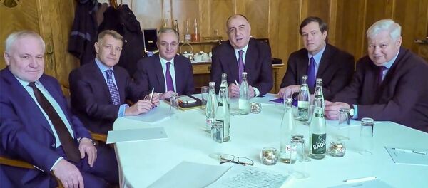 Встреча глав МИД Армении и Азербайджана Зограба Мнацаканяна и Эльмара Мамедъярова при посредничестве МГ ОБСЕ (январь 2020). Женева Встреча глав МИД Армении и Азербайджана Зограба Мнацаканяна и Эльмара Мамедъярова при посредничестве МГ ОБСЕ (январь 2020). Женева - Sputnik Արմենիա