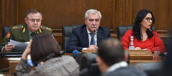 Пресс-конференция начальника генштаба ВС РА Артака Давтяна с депутатами Национального Собрания (18 февраля 2020). Еревaн - Sputnik Армения