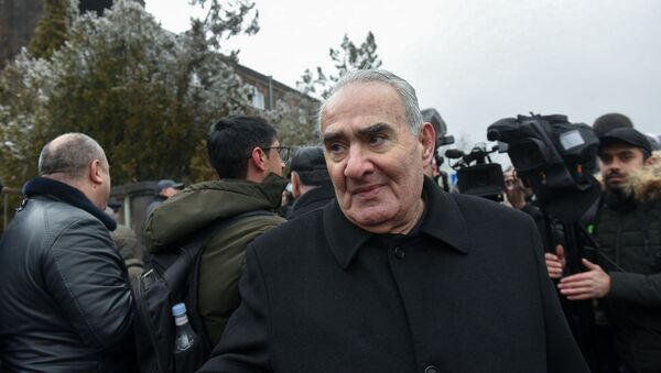 Галуст Саакян перед зданием суда, где проходит заседание по дизельному делу (25 февраля 2020). Еревaн - Sputnik Армения