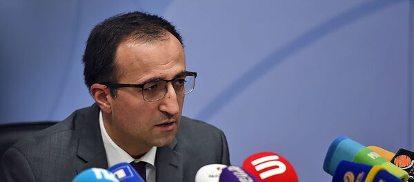 Министр здравоохранения Арсен Торосян на пресс-конференции по теме коронавируса (1 марта 2020). Еревaн - Sputnik Արմենիա