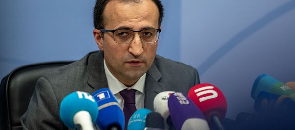 Министр здравоохранения Арсен Торосян на пресс-конференции по теме коронавируса (1 марта 2020). Еревaн - Sputnik Արմենիա