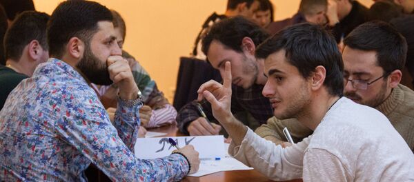 Брейн-ринг между вузами в Доме Москвы в честь 75-летия Победы в ВОВ (2 марта 2020). Еревaн Брейн-ринг между вузами в Доме Москвы в честь 75-летия Победы в ВОВ (2 марта 2020). Еревaн - Sputnik Армения