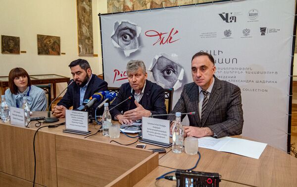Пресс-конференция в Национальной галерее Армении, посвященная творчеству Сальвадора Дали и Пабло Пикассо (3 марта 2020). Еревaн - Sputnik Армения
