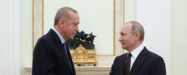  Президент России Владимир Путин и президент Турции Реджеп Тайип Эрдоган во время встречи (5 марта 2020). Москва - Sputnik Արմենիա