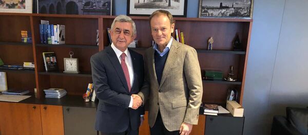 Встреча Сержа Саргсяна с председателем ЕНП Дональдом Туском (5 марта 2020). Брюссель - Sputnik Արմենիա