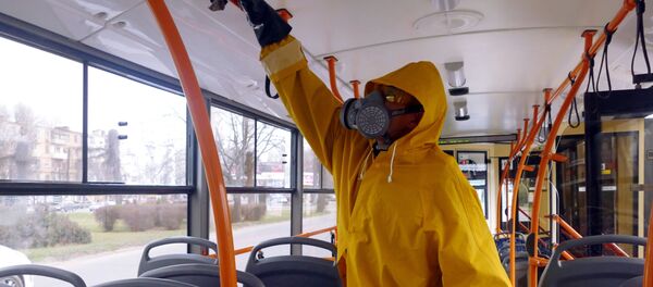  Дезинфекция общественного транспора в связи с угрозой распространения коронавируса в Одессе - Sputnik Армения