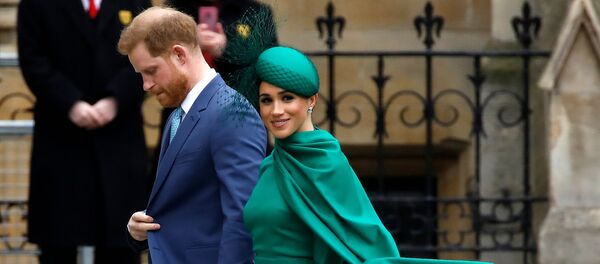 Британский принц Гарри и Меган, герцогиня Сассекская, прибывают на ежегодную службу Содружества в Вестминстерское аббатство (9 марта 2020). Лондон - Sputnik Արմենիա