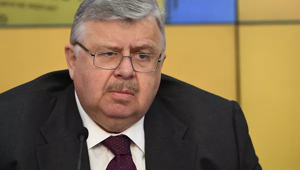 Председатель правления Евразийского банка развития Андрей Бельянинов во время видеомоста Москвa–Еревaн–Кишинев–Минск на тему: Региональная интеграция, сотрудничество Евразийского банка развития со странами ЕАЭС (11 марта 2020). Москвa - Sputnik Армения
