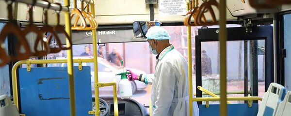 Дезинфекция общественного транспорта (15 марта 2020). Гюмри Дезинфекция общественного транспорта (15 марта 2020). Гюмри - Sputnik Արմենիա