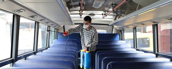 Дезинфекция общественного транспорта (15 марта 2020). Гюмри - Sputnik Армения