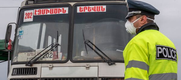 Контрольно-пропускной пункт при выезде из Эчмиадзина (17 марта 2020). Армавир - Sputnik Армения