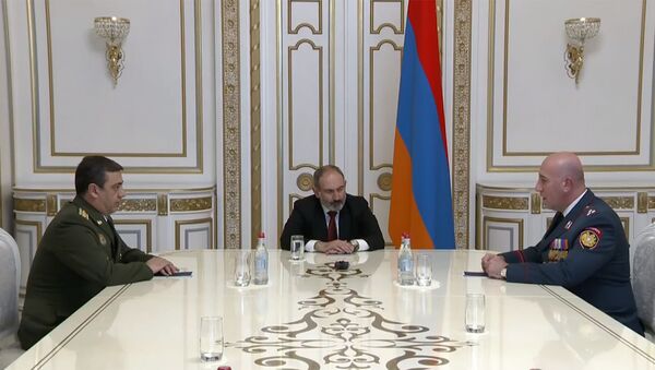 Премьер-министр Никол Пашинян принял глав полиции и СНБ Армении (20 марта 2020). Еревaн - Sputnik Армения