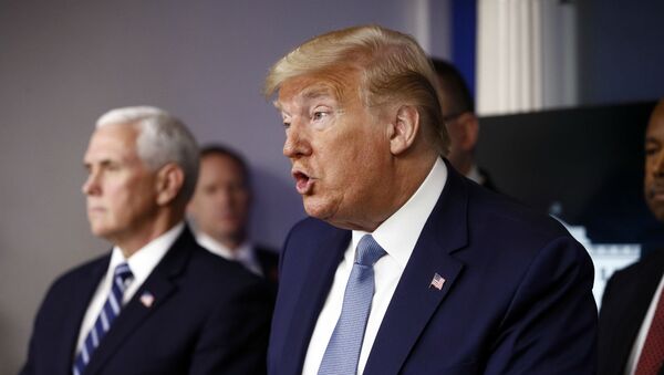 Президент Дональд Трамп выступает на брифинге по коронавирусу в Белом доме (21 марта 2020). Вашингтон - Sputnik Արմենիա