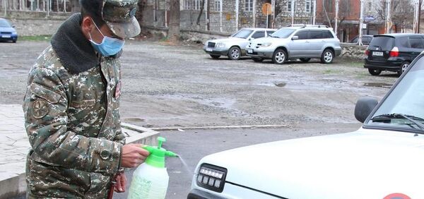 Дезинфекционные работы в Армии обороны Карабаха (22 марта 2020). Карабах Дезинфекционные работы в Армии обороны Карабаха (22 марта 2020). Карабах - Sputnik Армения