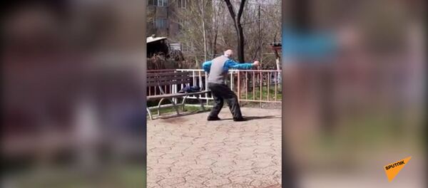 Карантин в Армении: дедушка занимается ушу на свежем воздухе - Sputnik Армения