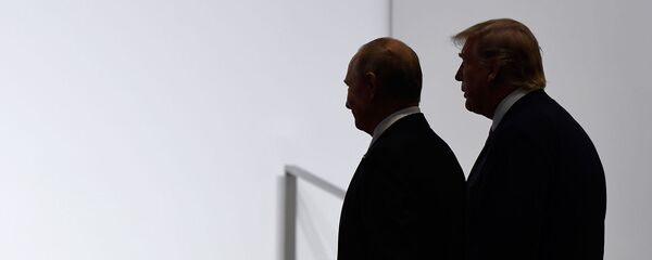 Встреча на ногах президентов России и США Владимира Путина и Дональда Трампа на полях саммита G20 (28 июня 2019). Осака - Sputnik Армения