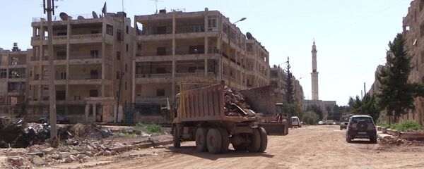 Район Эль-Хамдания на окраине сирийского города Алеппо Район Эль-Хамдания на окраине сирийского города Алеппо - Sputnik Армения
