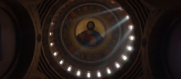 Лик Иисуса Христа в церкви Святого Иоанна Крестителя в Абовяне Лик Иисуса Христа в церкви Святого Иоанна Крестителя в Абовяне - Sputnik Армения