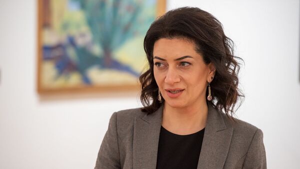 Анна Акопян во время интервью в рамках проекта Леди Sputnik - Sputnik Армения