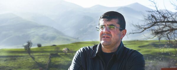 Кандидат в президенты Карабаха Араик Арутюнян во время предвыборной агитации (9 марта 2020). Карабах - Sputnik Армения