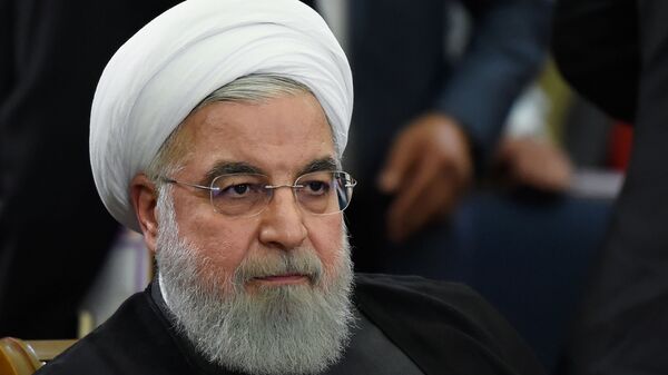Президент Ирана Хасан Рухани на заседании Высшего евразийского экономического совета и глав делегаций приглашенных государств (1 октября 2019). Еревaн - Sputnik Արմենիա