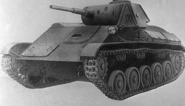 Репродукция рисунка легкого танка Т-70 из собрания музея бронетанковых войск СССР - Sputnik Армения