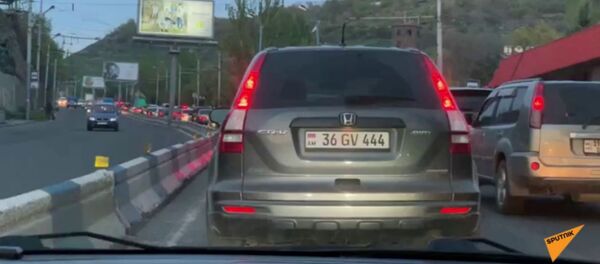 Первая пробка после введения карантина - Sputnik Армения