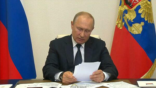 Путин назвал условие для единой формулы цены на газ в ЕАЭС во время видеоконференции (19 мая 2020).  - Sputnik Армения