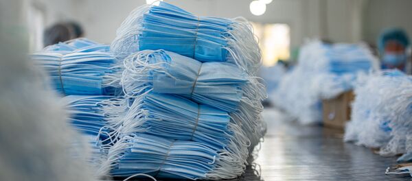  Фабрика по производству медицинских масок в деревне Арцваберд, Тавуш - Sputnik Армения