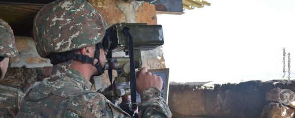  Армянские военннослужащие на боевом посту - Sputnik Արմենիա