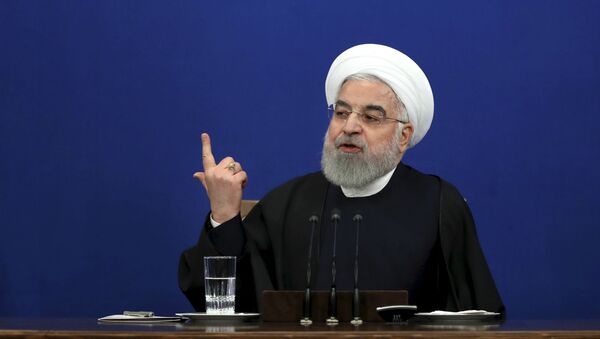 Президент Ирана Хасан Роухани на пресс-конференции (16 февраля 2020). Тегеран - Sputnik Армения