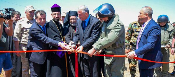 Церемония передачи разминированных территорий армянской гуманитарной миссии властям Сирии (25 мая 2020). Алеппо - Sputnik Արմենիա