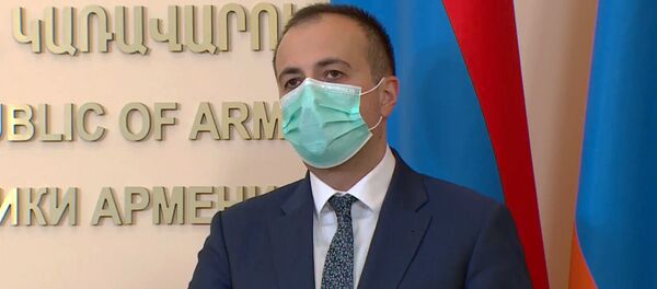 Министр здравоохранения Арсен Торосян во время брифинга премьер-министра Армении (26 мая 2020). Еревaн - Sputnik Արմենիա