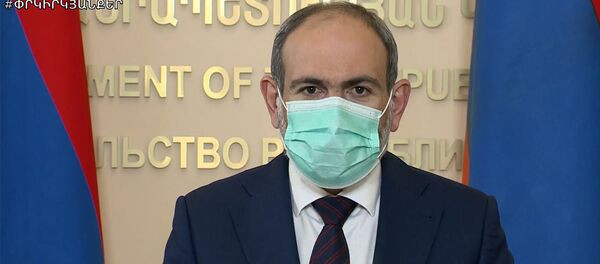 Стоп-кадр прямого эфира брифинга с участием премьер-министра Никола Пашиняна (30 мая 2020). Еревaн Стоп-кадр прямого эфира брифинга с участием премьер-министра Никола Пашиняна (30 мая 2020). Еревaн - Sputnik Армения