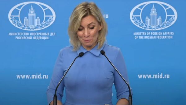 Захарова смутилась во время чтения личного вопроса из Армении на онлайн брифинге - Sputnik Արմենիա