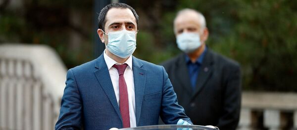 Начальник Бюро по координированию работ инспекционных органов Артур Асоян во время онлайн брифинга (5 июня 2020). Еревaн Начальник Бюро по координированию работ инспекционных органов Артур Асоян во время онлайн брифинга (5 июня 2020). Еревaн - Sputnik Արմենիա