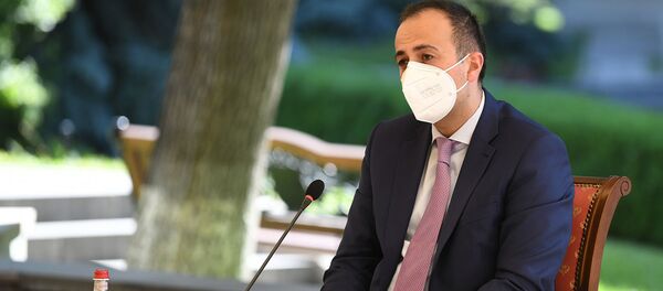 Министр здравоохранения Арсен Торосян во время обсуждения по предотвращению ситуации с коронавирусом в Армении (9 июня 2020). Еревaн - Sputnik Армения