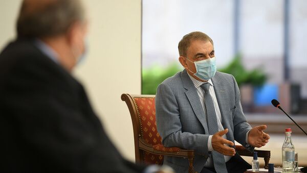 Научный руководитель МЦ Арабкир Ара Баблоян во время обсуждения по предотвращению ситуации с коронавирусом в Армении (9 июня 2020). Еревaн - Sputnik Армения