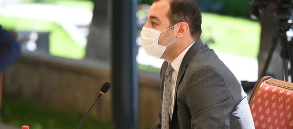 Директор МЦ Норк Мгер Давидянц во время обсуждения по предотвращению ситуации с коронавирусом в Армении (9 июня 2020). Еревaн Директор МЦ Норк Мгер Давидянц во время обсуждения по предотвращению ситуации с коронавирусом в Армении (9 июня 2020). Еревaн - Sputnik Արմենիա