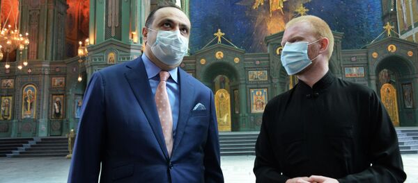 Посол Армении в России Вардан Тоганян во время посещения Главного храма Вооруженных сил РФ в парке Патриот (9 июня 2020). Кубинка, Московская область Посол Армении в России Вардан Тоганян во время посещения Главного храма Вооруженных сил РФ в парке Патриот (9 июня 2020). Кубинка, Московская область - Sputnik Արմենիա