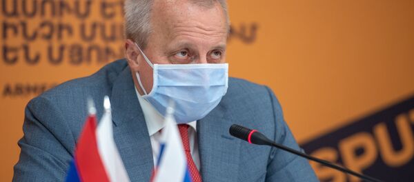 Посол России в Армении Сергей Копыркин во время онлайн пресс-конференции (11 июня 2020). Еревaн - Sputnik Արմենիա