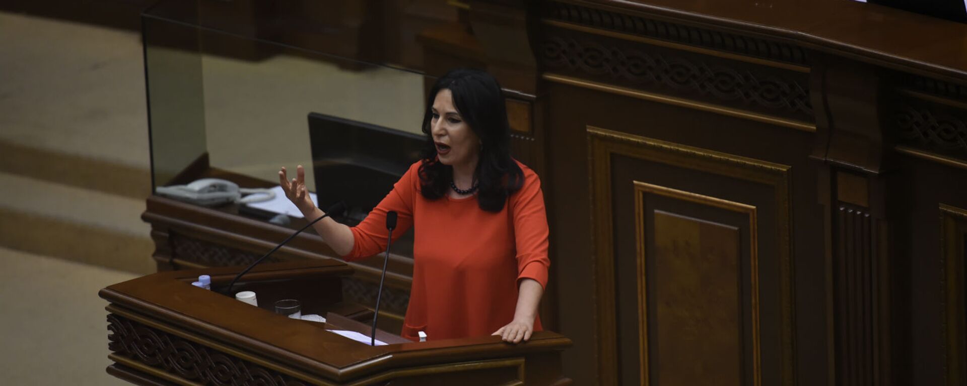 Депутат Наира Зограбян на заседании Парламента по вопросу лишения Гагика Царукяна депутатской неприкосновенности (16 июня 2020). Еревaн - Sputnik Армения, 1920, 21.04.2021