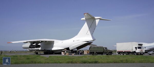 Прибывший из Китая самолет с медикаментами и медицинским оборудованием (14 мая 2020). Еревaн - Sputnik Армения
