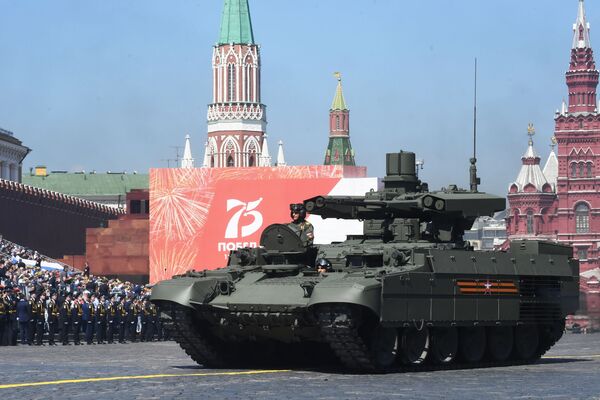 Боевая машина поддержки танков (БМПТ) Терминатор во время военного парада Победы - Sputnik Армения