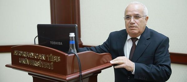 Главный эпидемиолог Азербайджана Ибадулла Агаев на 75-летии Азама Агаева (21 ноября 2019). Баку Главный эпидемиолог Азербайджана Ибадулла Агаев на 75-летии Азама Агаева (21 ноября 2019). Баку - Sputnik Արմենիա