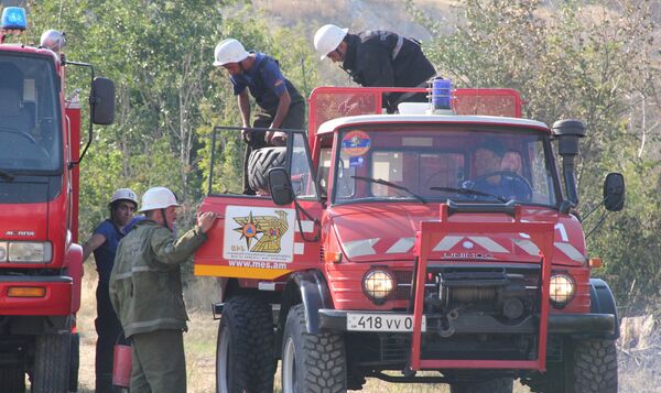 Пожар в Ботаническом саду Еревана Пожар в Ботаническом саду Еревана - Sputnik Армения