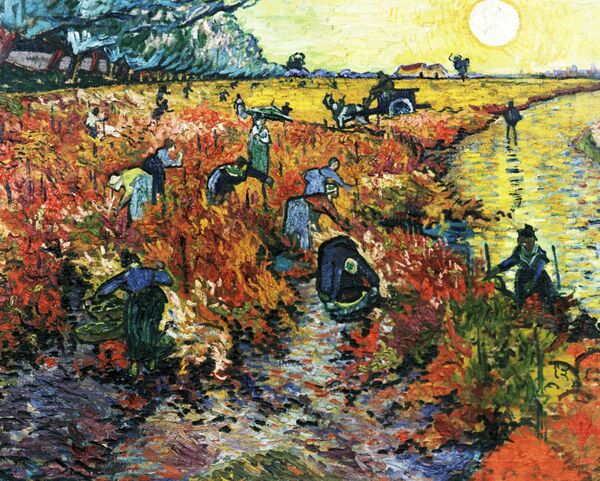 Репродукция картины Винсента Ван Гога Красные виноградники Арля Репродукция картины Винсента Ван Гога Красные виноградники Арля - Sputnik Армения